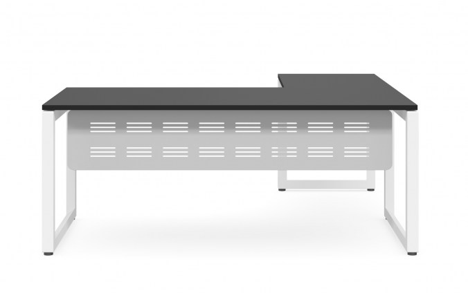 Desk with Return - White Frame